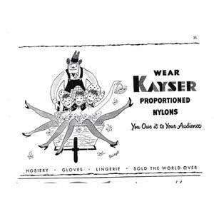 Kayser Proportion Nylons Hosiery Advertisement 1950s Vintage Print Ad